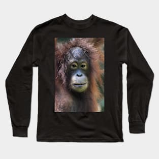 Portrait: Female Orangutan Long Sleeve T-Shirt